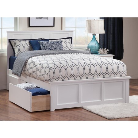 Atlantic Furniture Madison Match Foot Board with Urban Bed Drawers, White - Full AR8636112